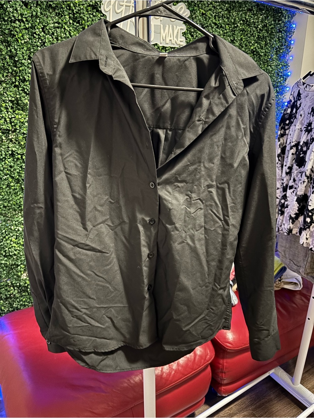 Women's Black Button-Up Shirt